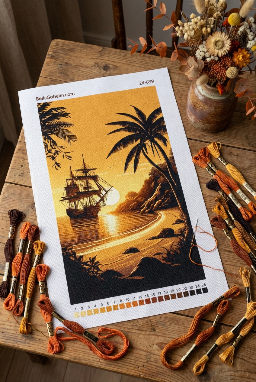 Sailboat night silhouette