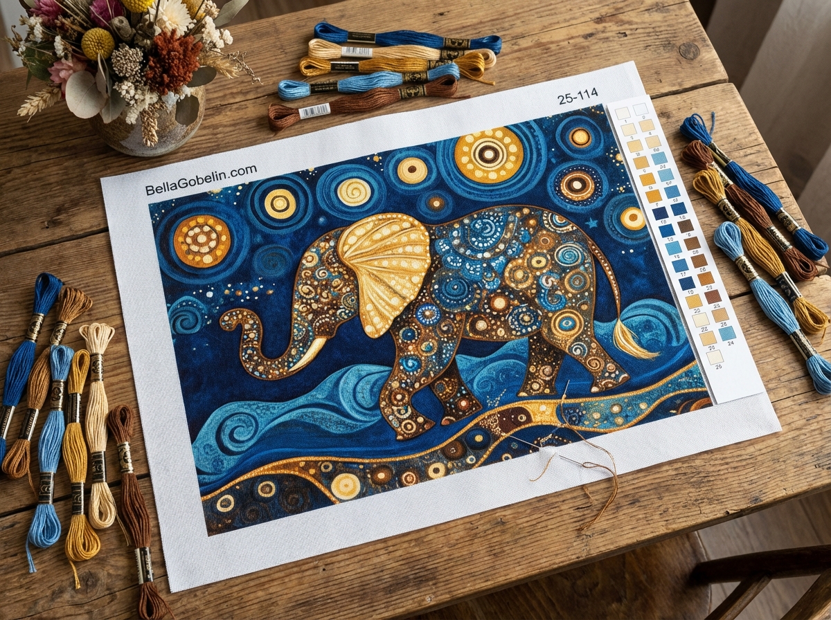 Elephant in Klimt style