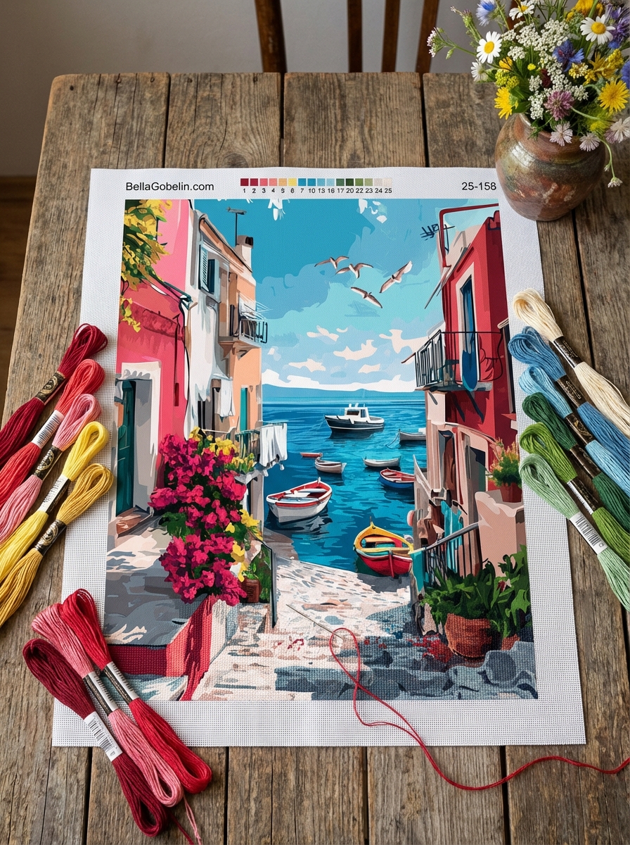 Flowered Mediterranean Streets Series