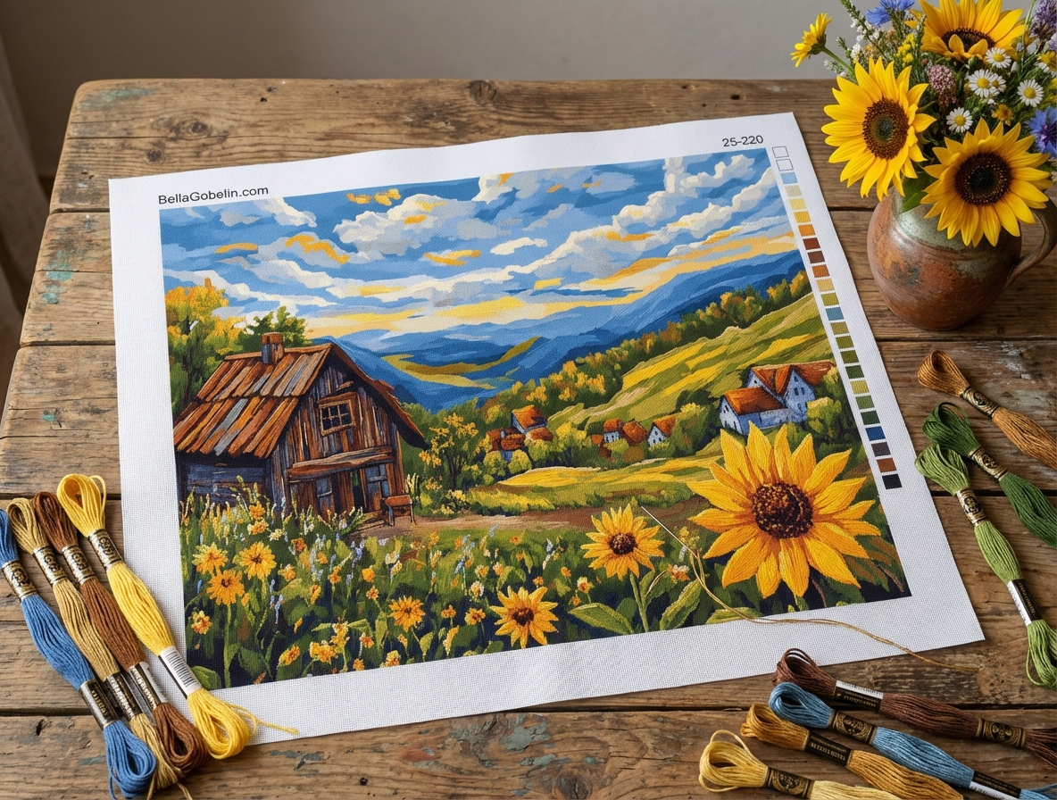 Landscape with Sunflowers