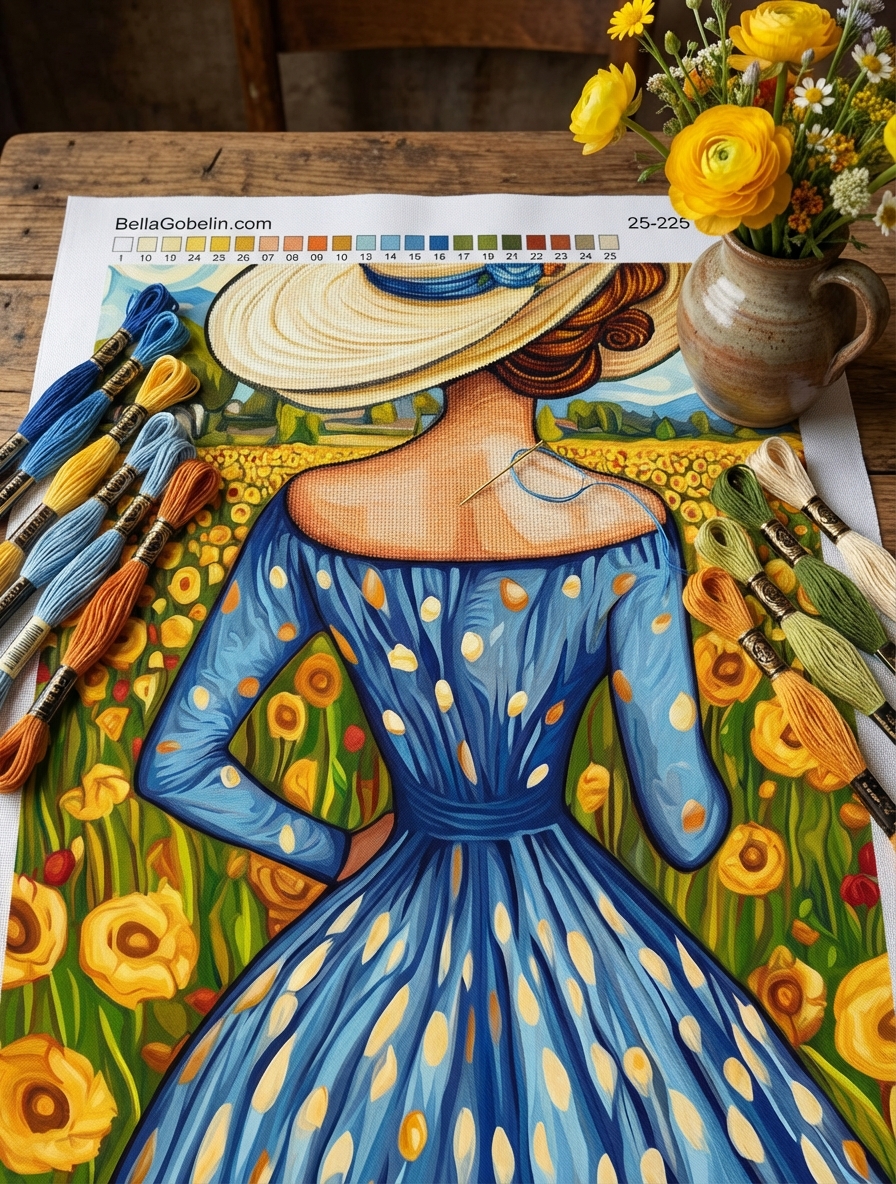 Lady in the flower field