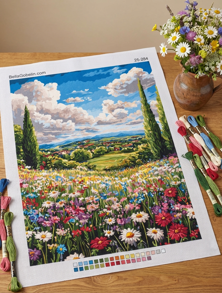 Colorful flowers in the meadow