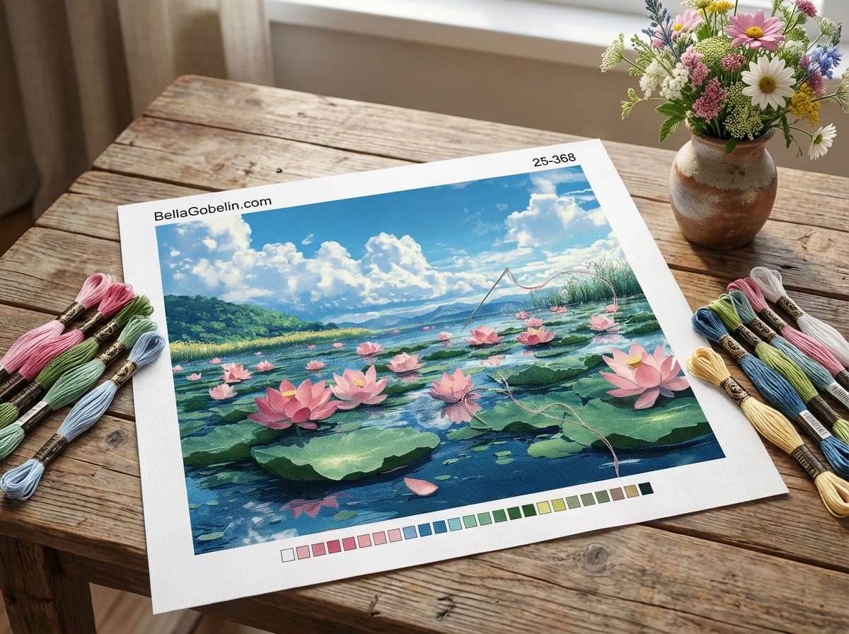 Lotus flowers on the pond