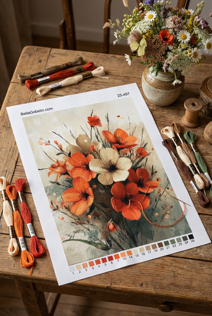 Flower bouquet painting