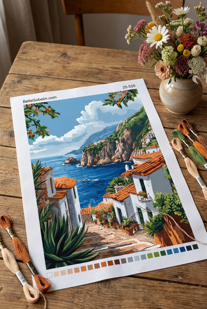 Mediterranean town by the seaside