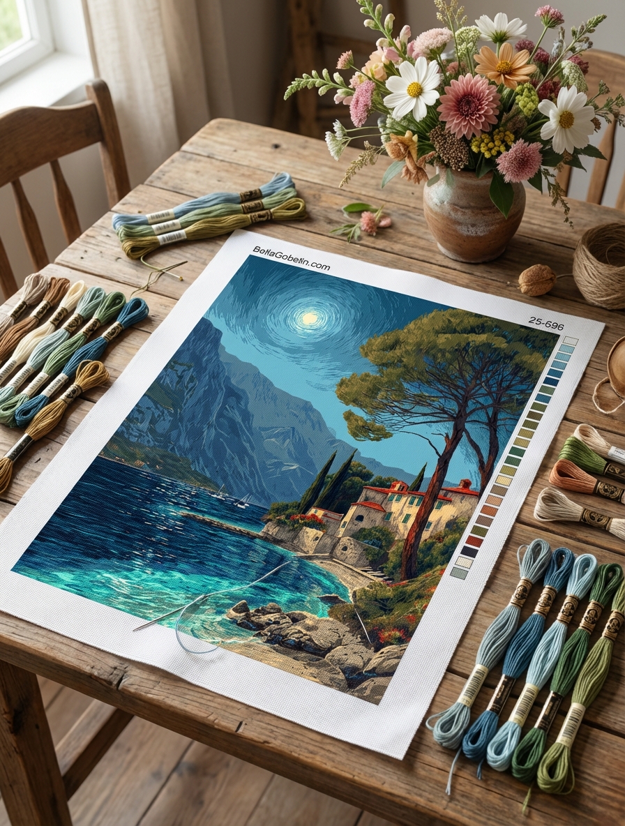 Full moon night over the bay