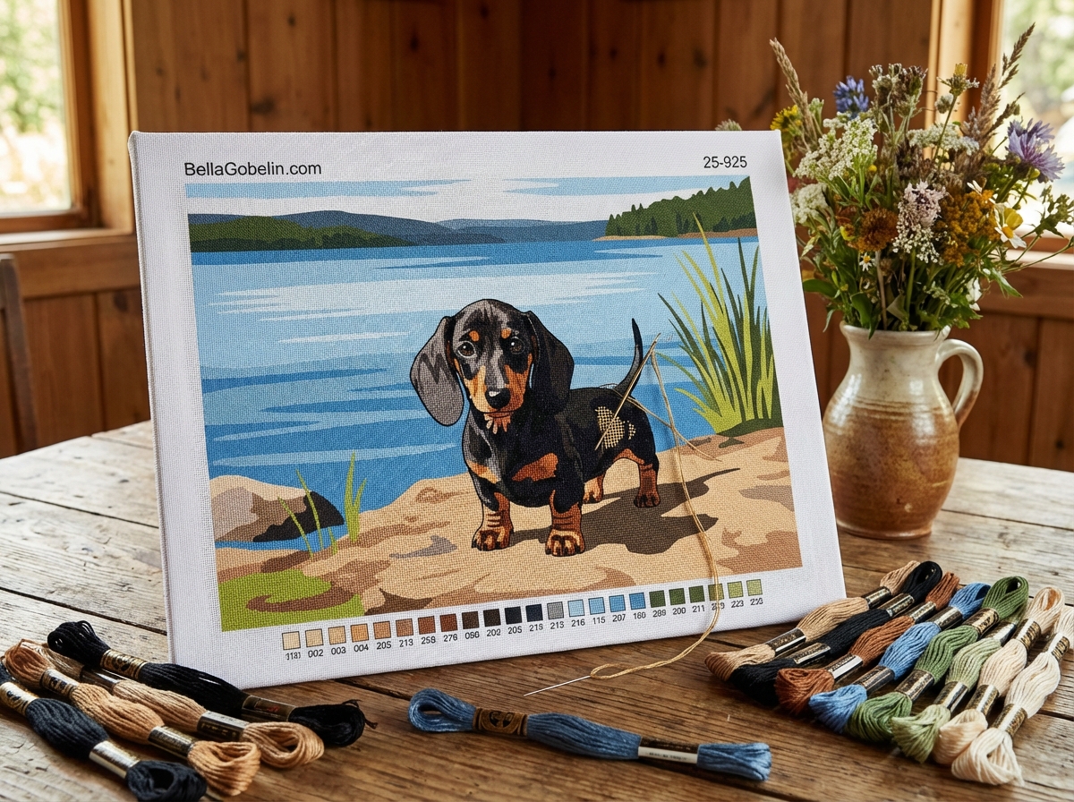 Dog portraits - Dachshund by the lake