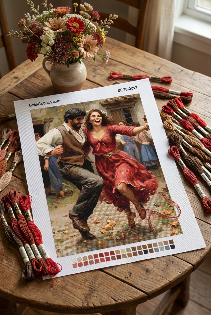 Dancing couple's life scene