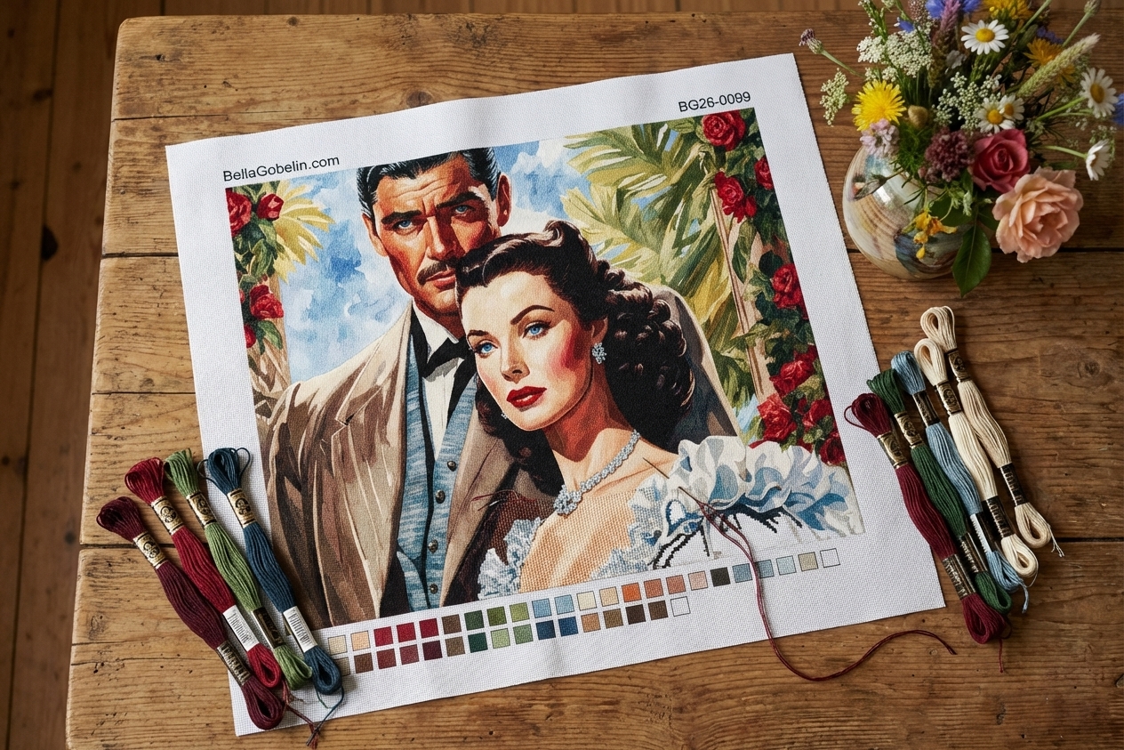 Romantic portrait with roses