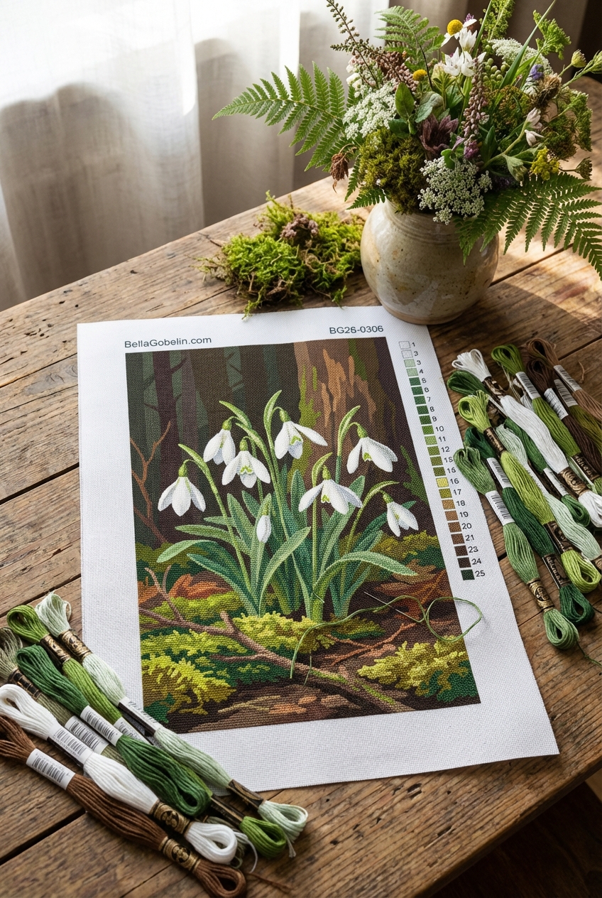 Snowdrops in the forest
