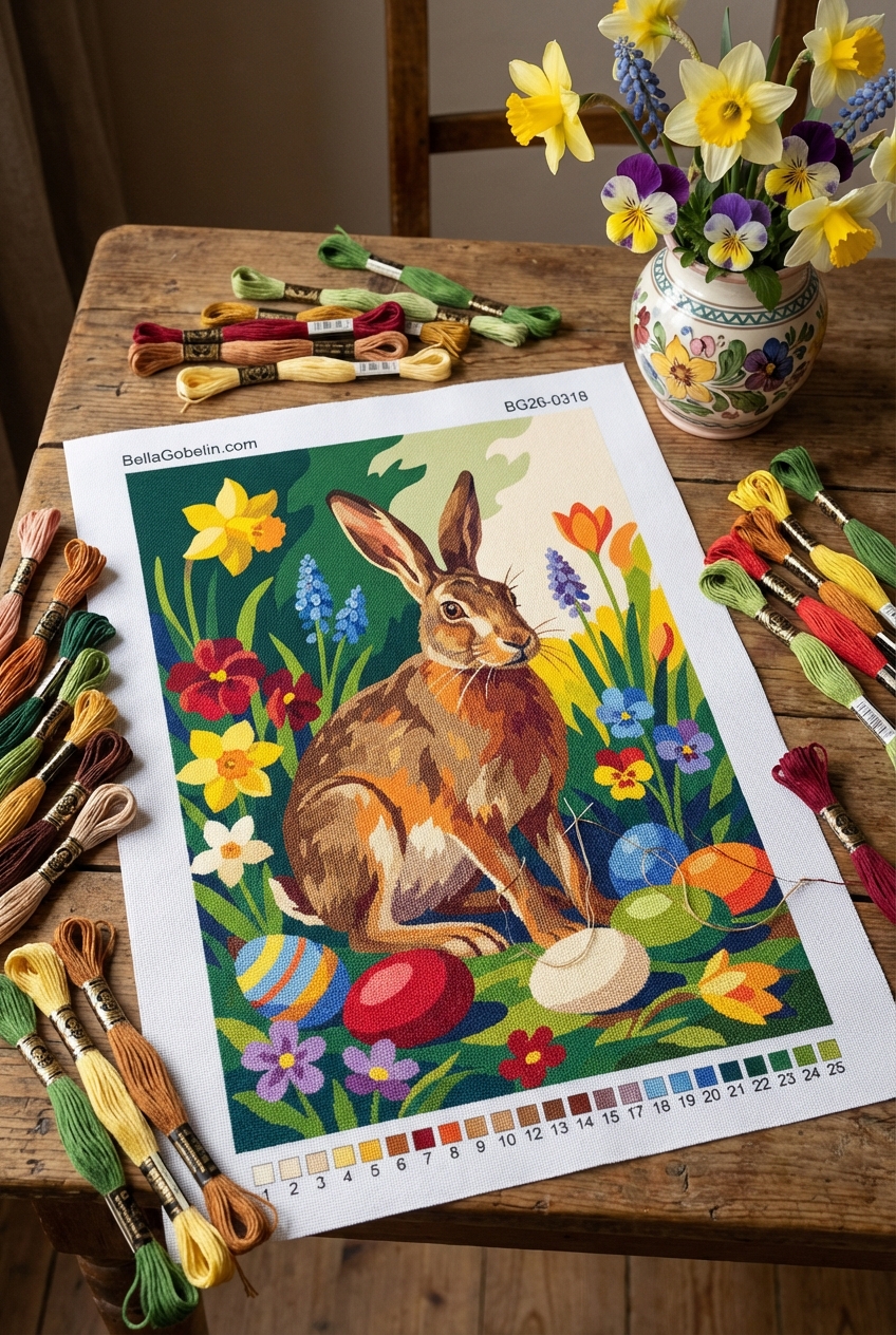 Rabbit with Easter eggs