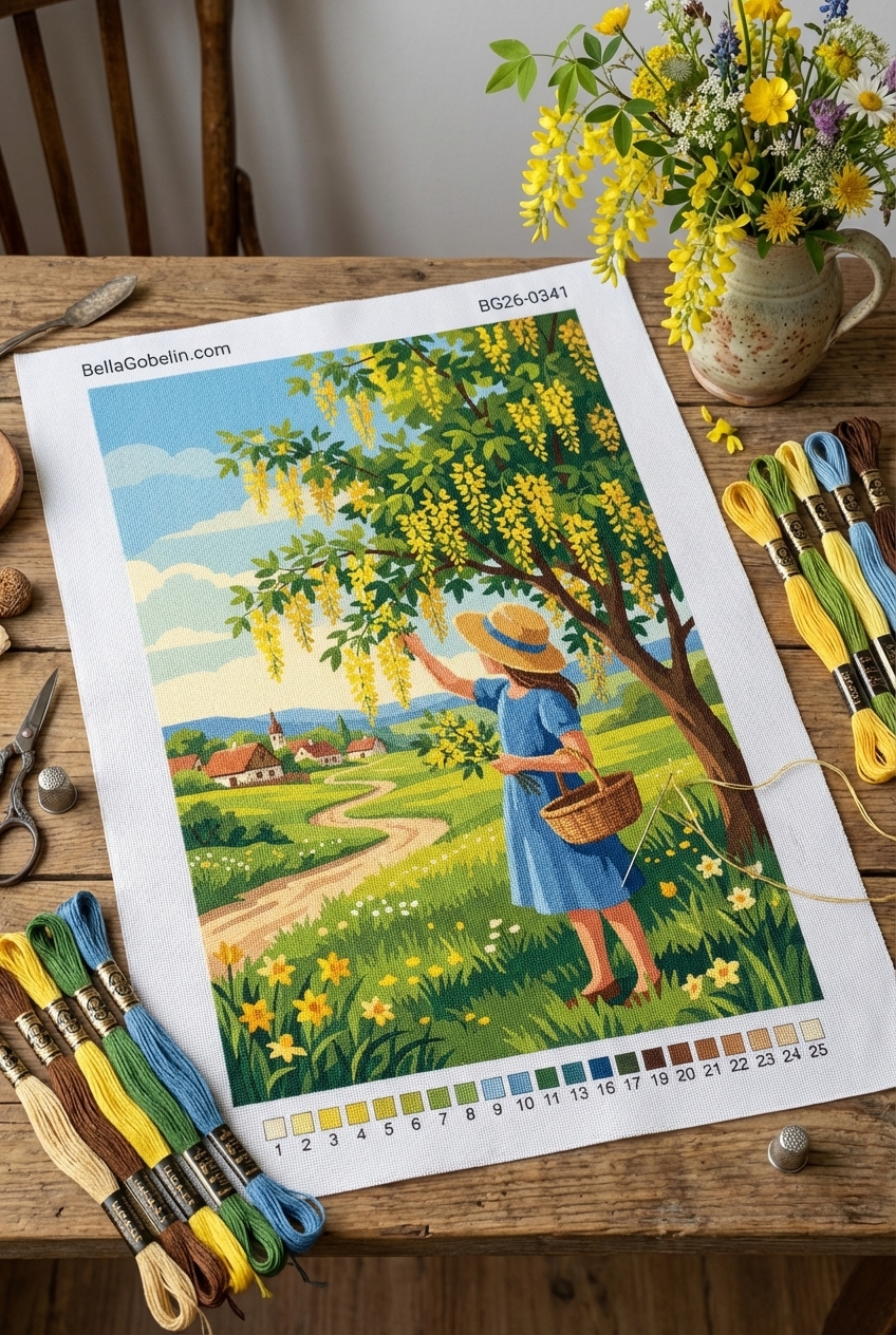 Summer landscape with flowers