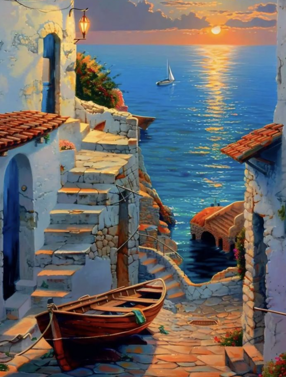 Naplemente a mediterrán városkában