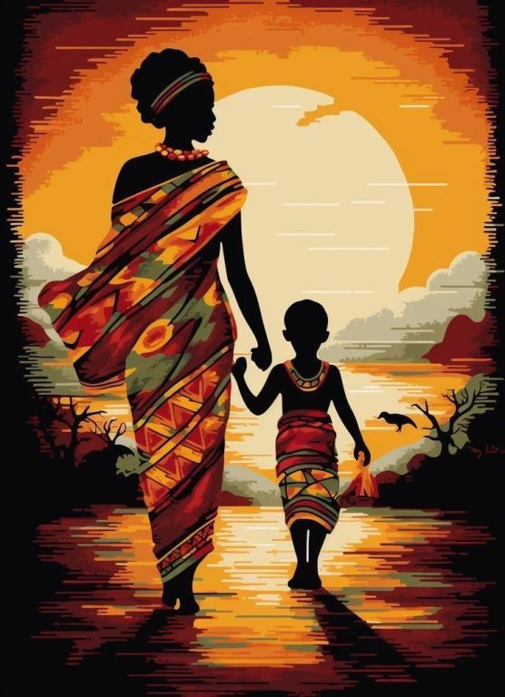 Fekete hölgy a gyermekével