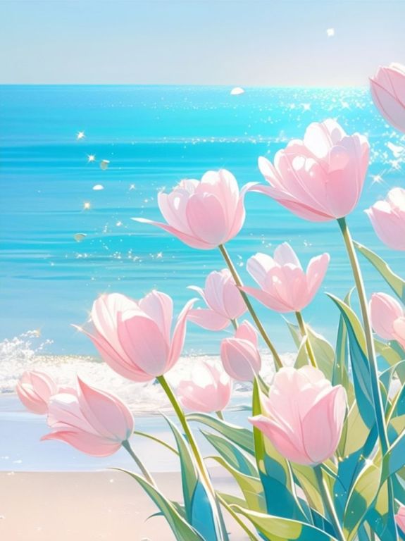 Virágok a tengerparton