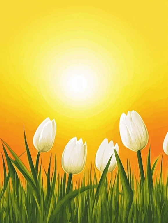 Tulipánok a nap fényében