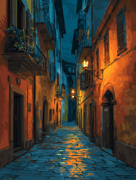 Francia kisváros este