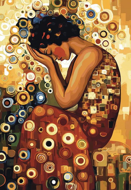 Klimt stílus: A bánkódó nő