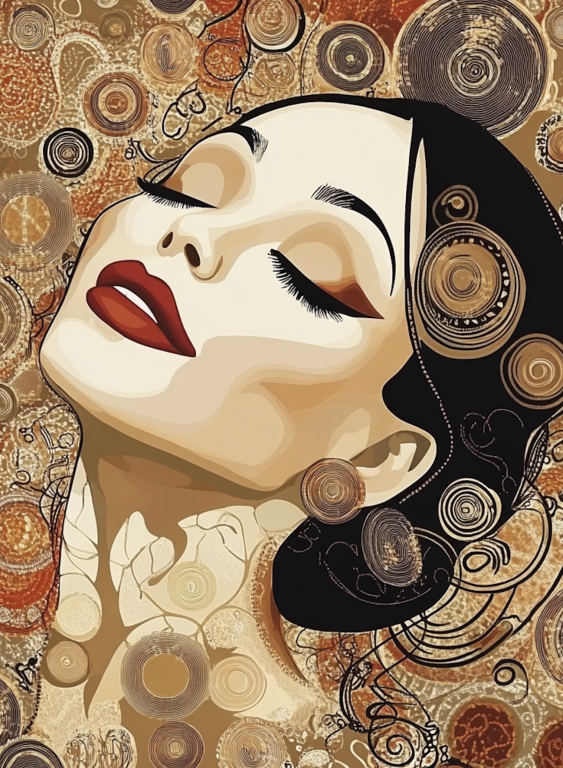 Coco Chanel portré Klimt stílusban