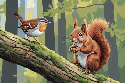 The squirrel and the little bird