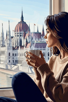 Coffee portrait at the Parliament building