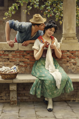 A romantic scene in Italy