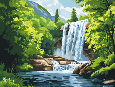 Forest waterfall