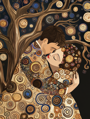 Klimt style: Kiss variations
