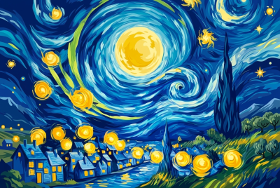 Vincent van Gogh - The Starry Night needlepoint replica