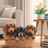 Cavalier King Charles Spaniels in the living room