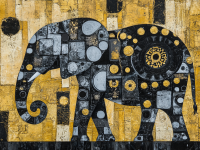 Elephant in Klimt style