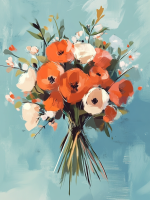 Flower bouquet painting