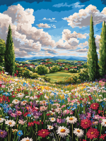 Colorful flowers in the meadow