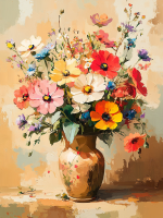 Colorful bouquet in a vase