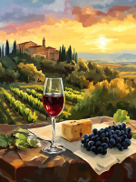 Sunset, Tuscany, Chianti, Wine