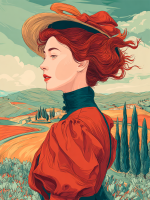 Tuscany Lady Portrait (embroidery canvas)