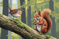 The squirrel and the little bird