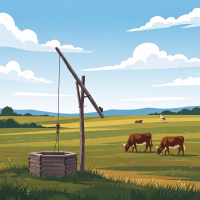 Watering Well with Oxen