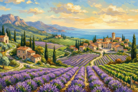 Lavender Tuscan landscape