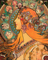 Image in the style of Alphonse Mucha