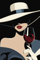 Elegant woman with a wine glass