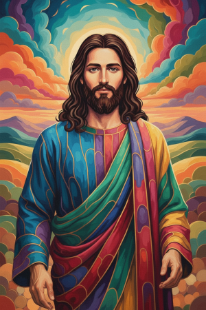 Colorful Jesus portrait