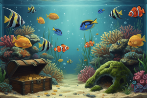 Aquarium with treasure chest