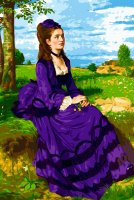 The woman in a purple dress