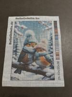 Little birds in a scarf and hat