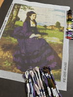 The woman in a purple dress