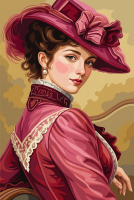 Lady in a pink hat