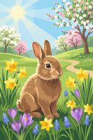 Bunny spring landscape