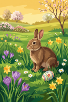 Bunny spring landscape