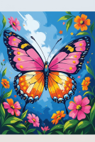 Colorful butterfly among flowers